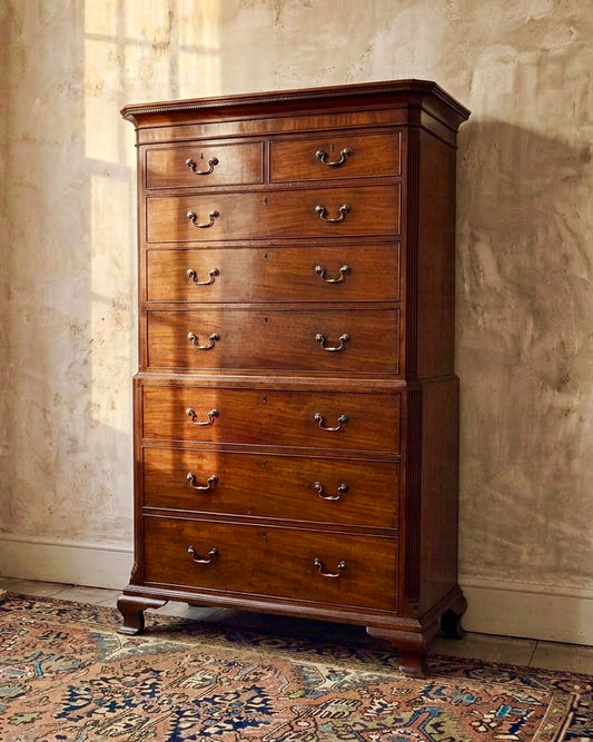 18th century mahogany chest on chest