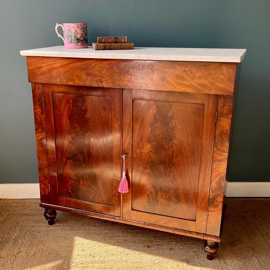 19th century marble topped cupboard image 0