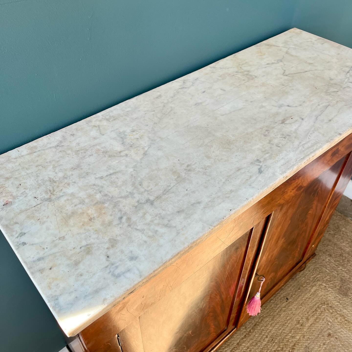 19th century marble topped cupboard image 2