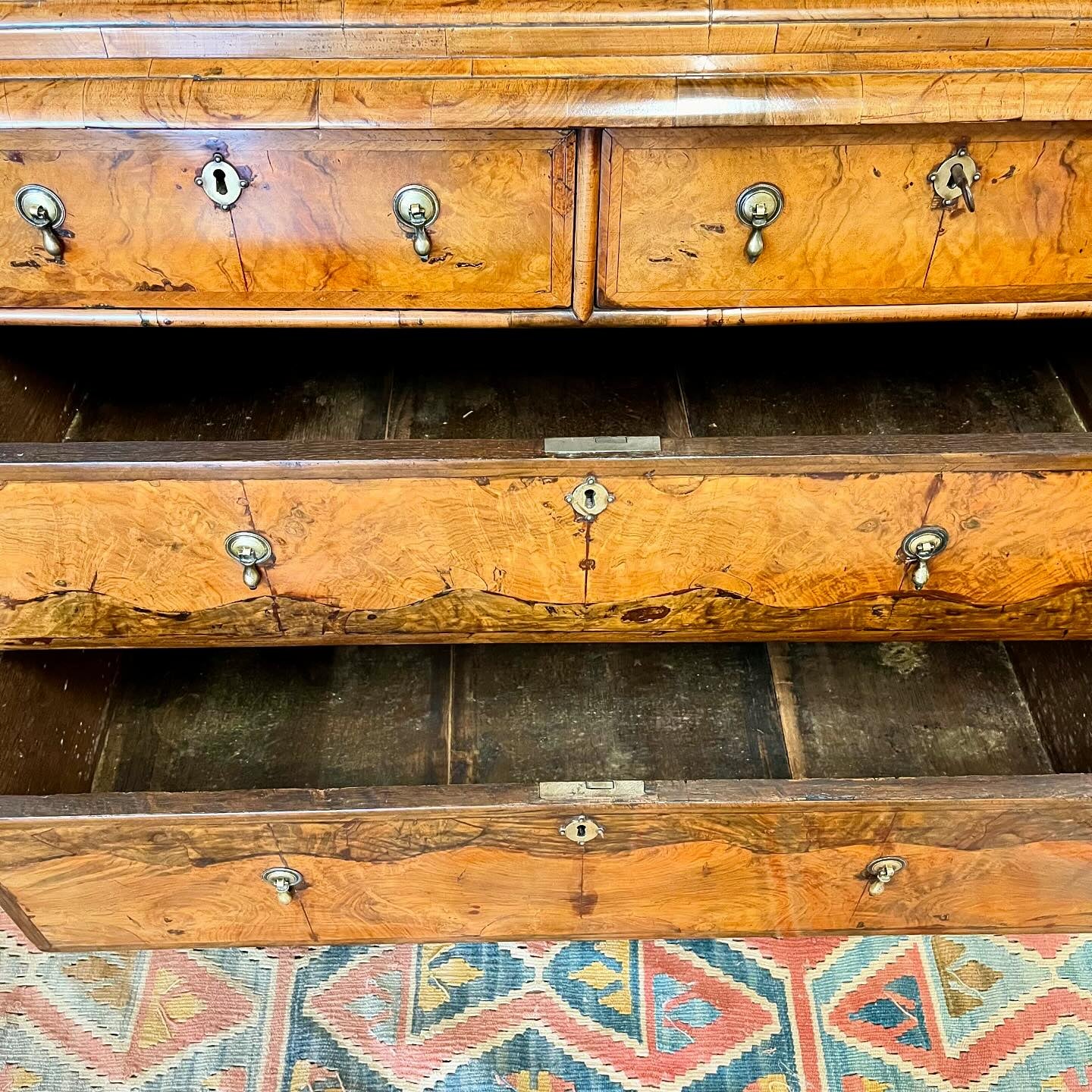 Queen Anne walnut bookcase image 10
