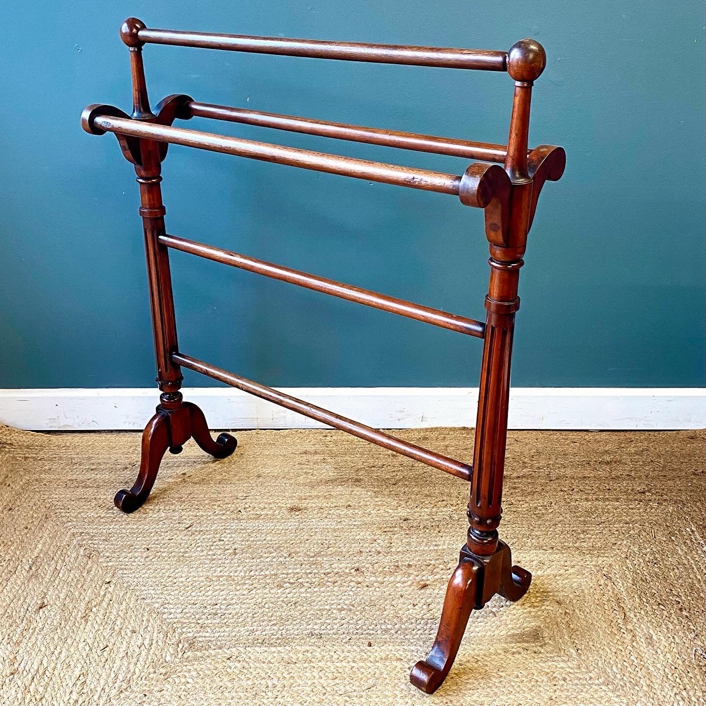 19th century mahogany towel rail image 1