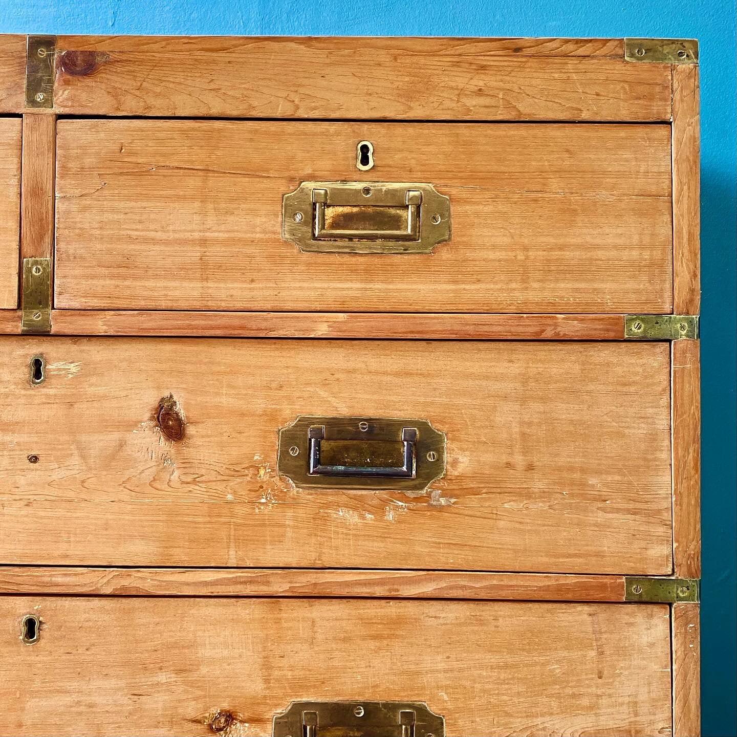 19th century campaign chest of drawers. image 2