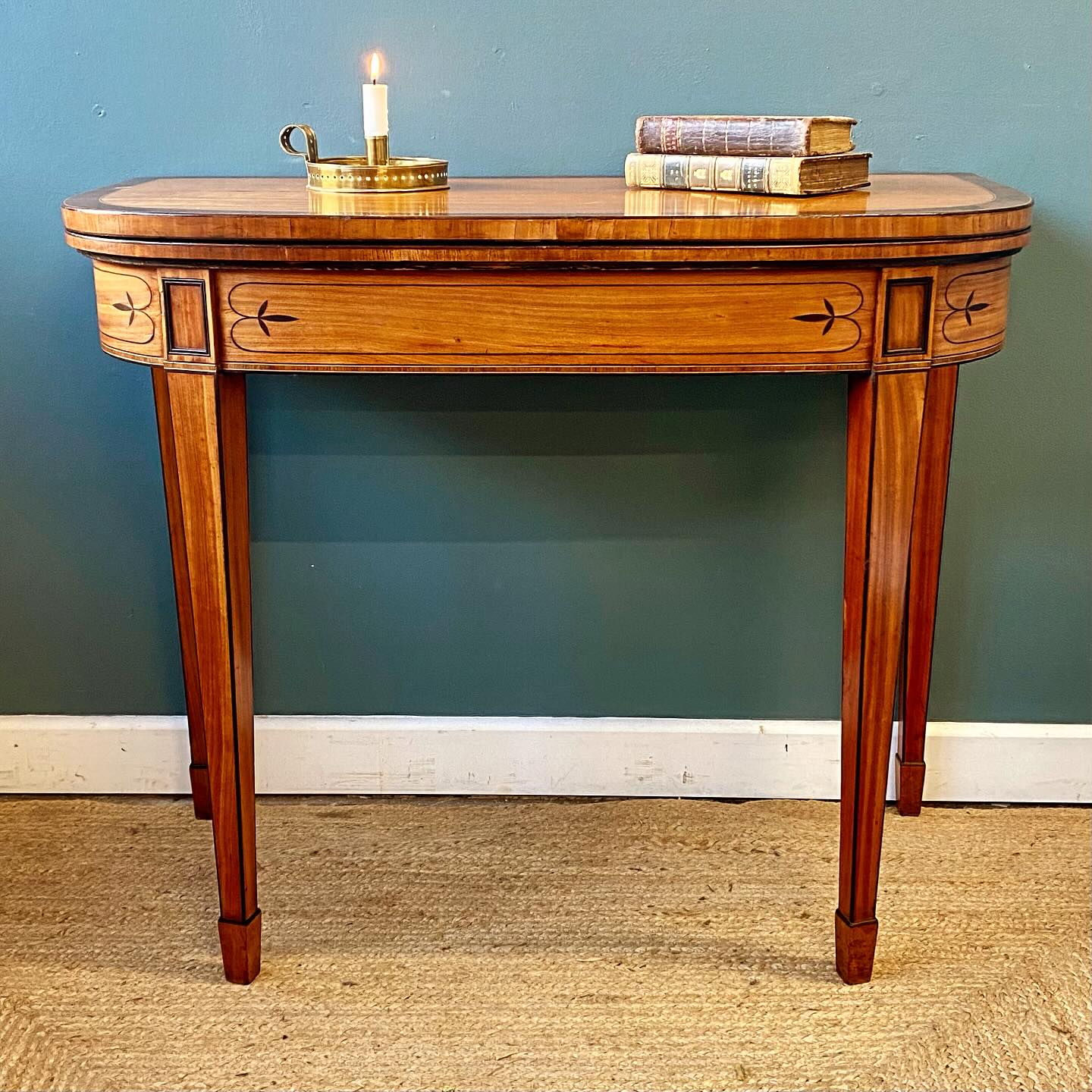 Georgian satinwood card table image 1