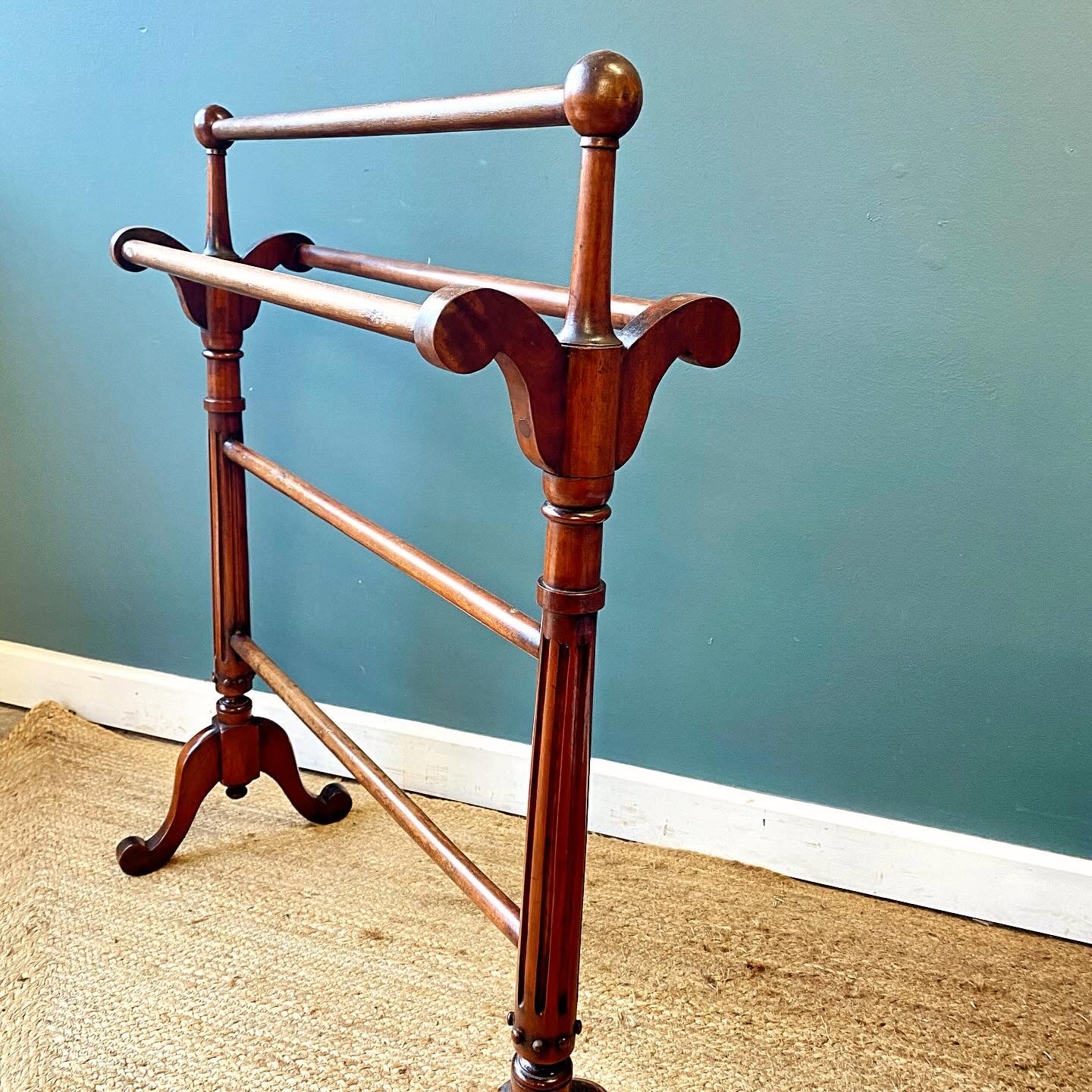 19th century mahogany towel rail image 2