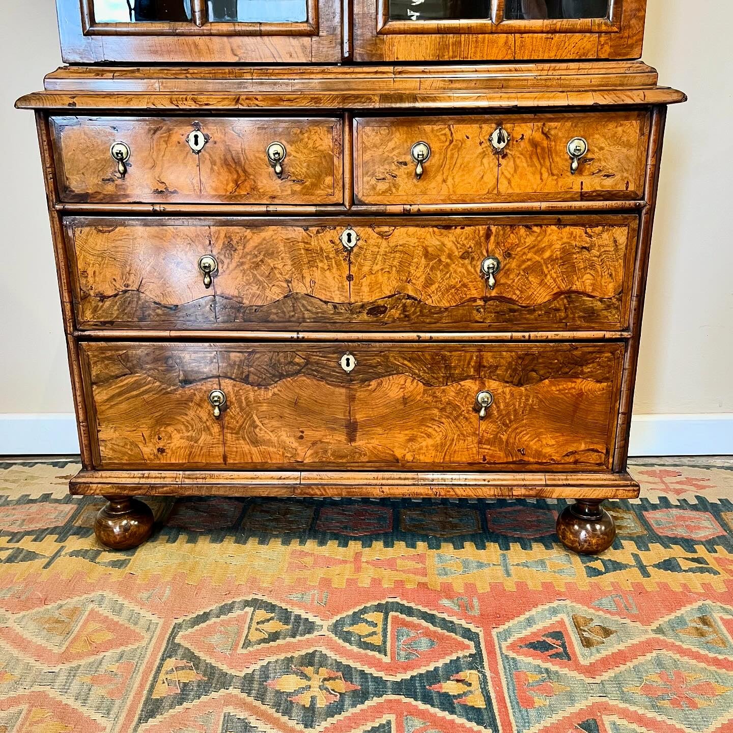 Queen Anne walnut bookcase image 7