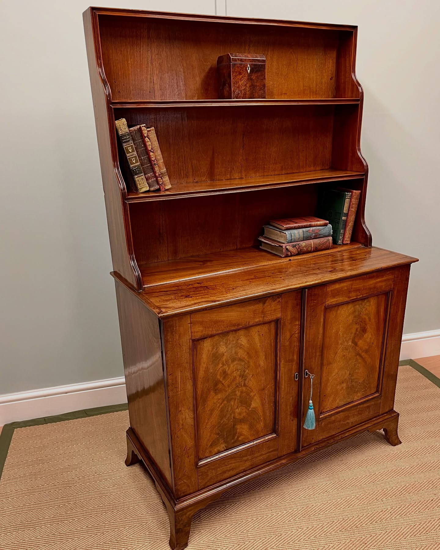 19th century mahogany waterfall bookcase image 0