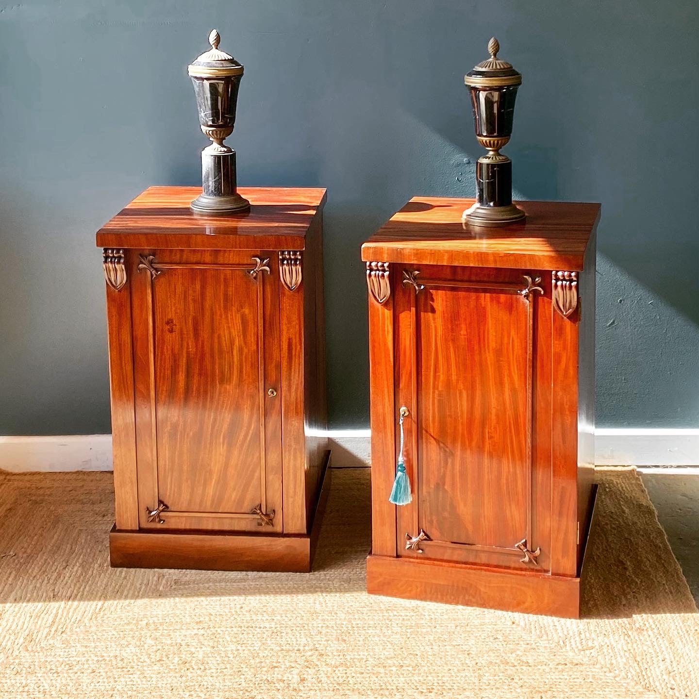 19th century mahogany bedside cupboards image 0