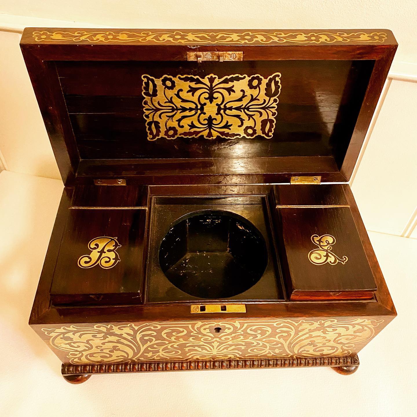 19th century sarcophagus rosewood tea caddy image 2