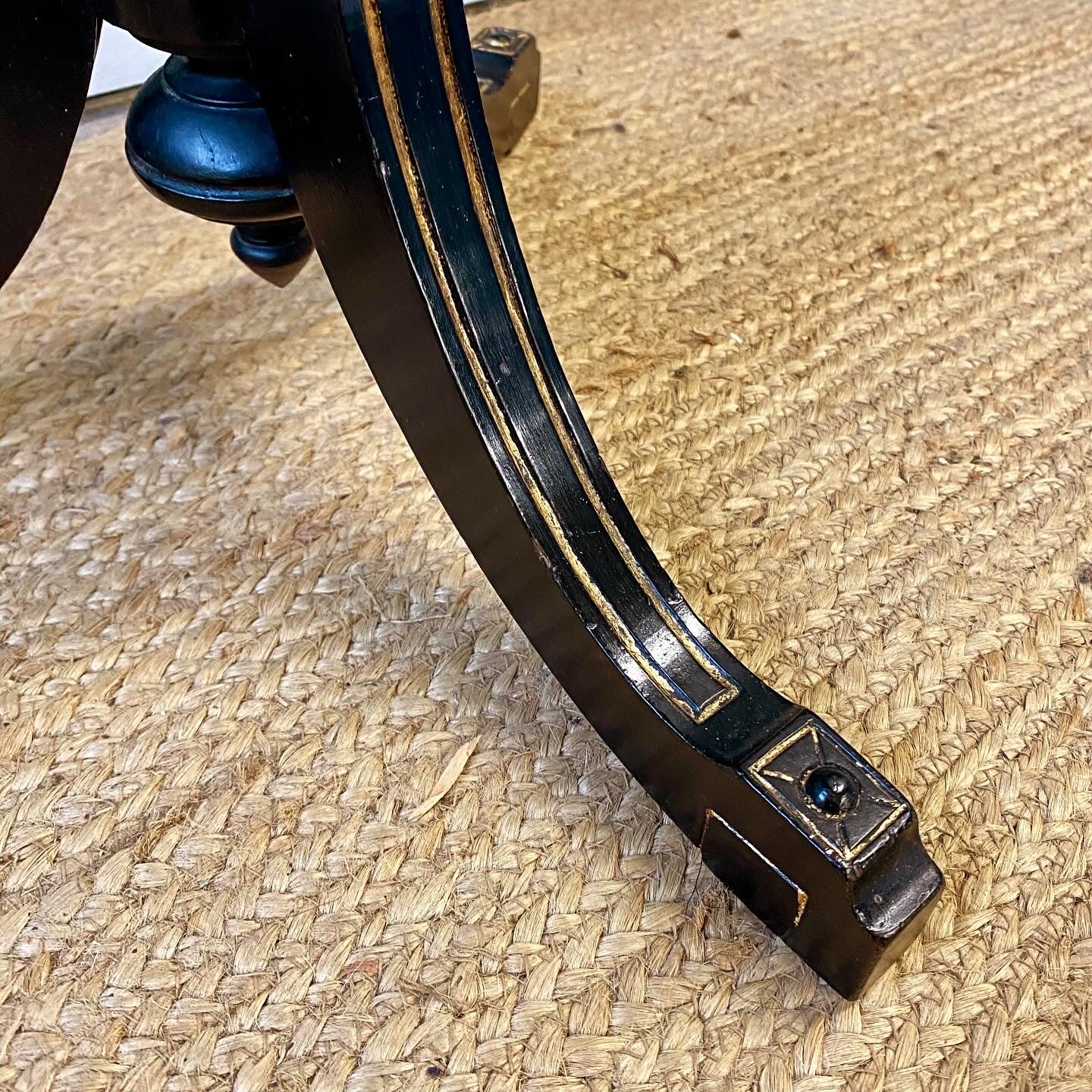 19th century ebonised and gilded table image 5