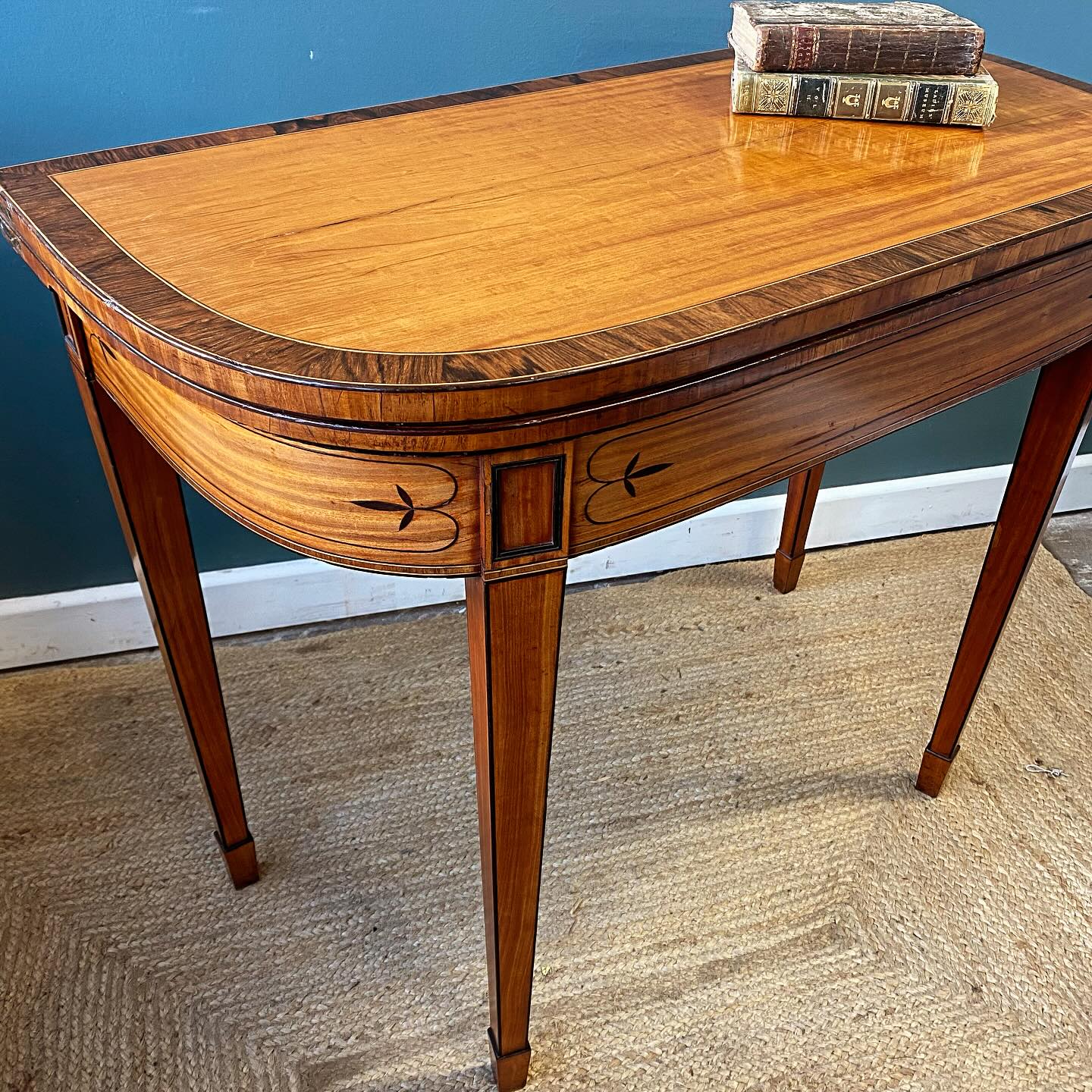 Georgian satinwood card table image 4