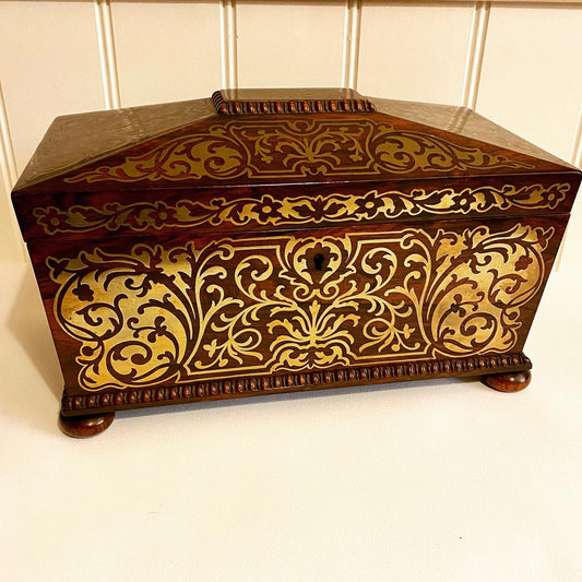 19th century sarcophagus rosewood tea caddy image 0