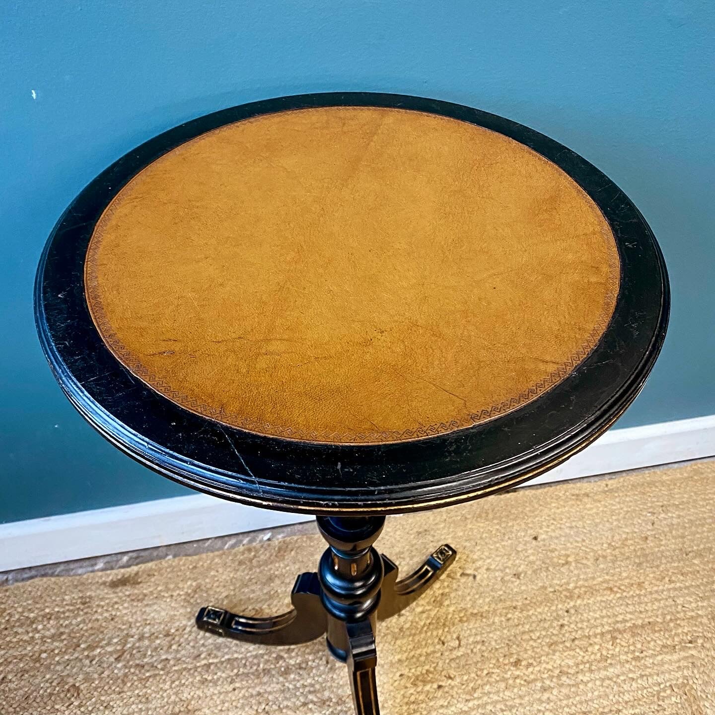 19th century ebonised and gilded table image 3