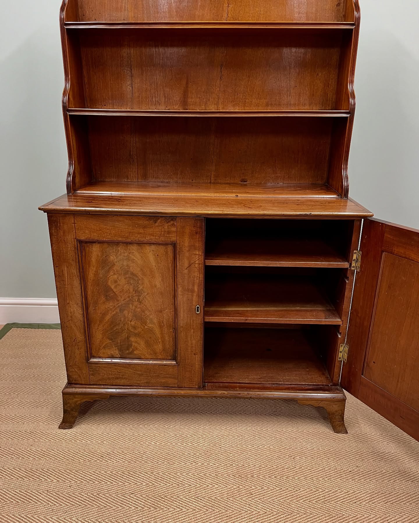 19th century mahogany waterfall bookcase image 3