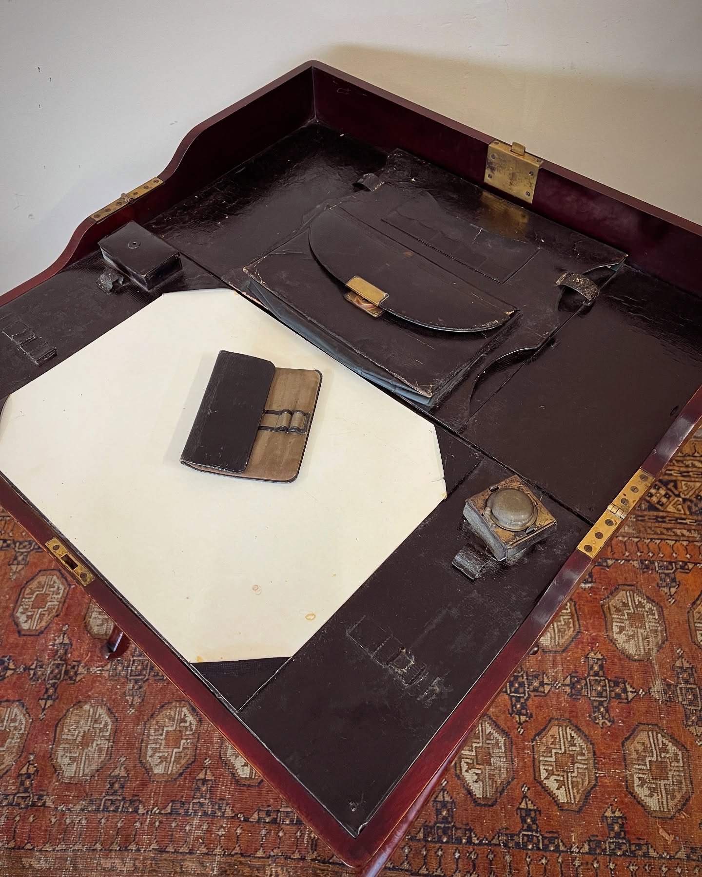 19th century folding campaign desk image 1