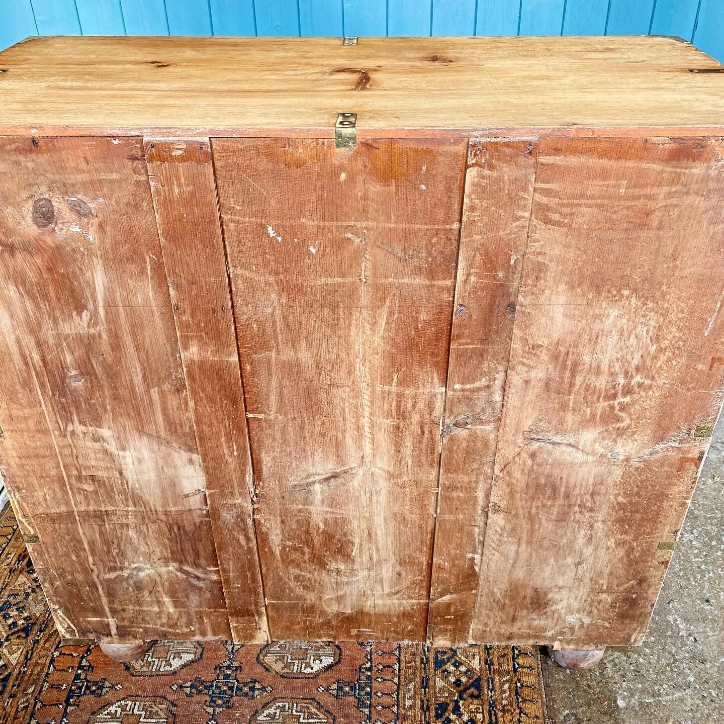 19th century campaign chest of drawers. image 6