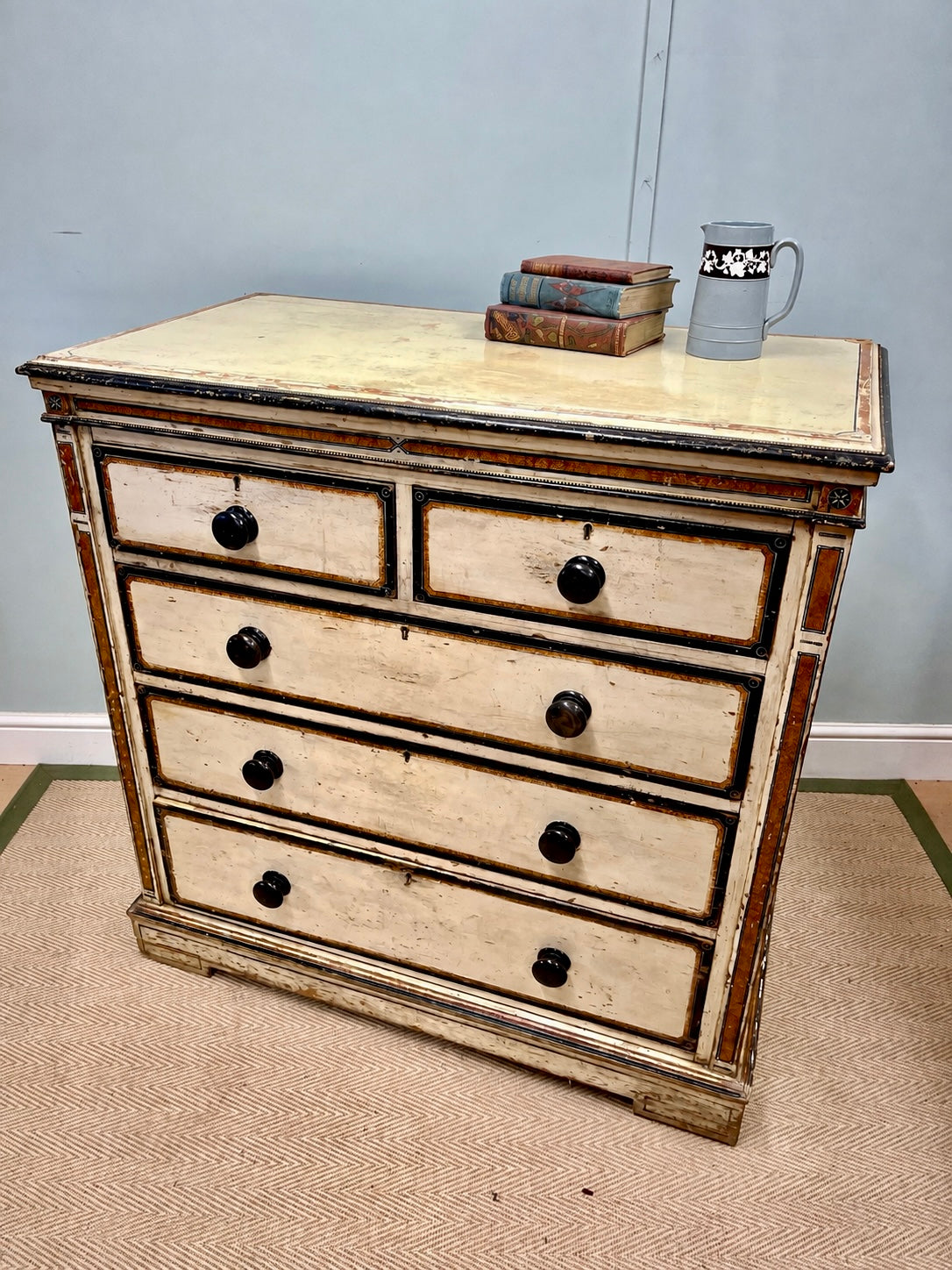 19th century painted chest of drawers