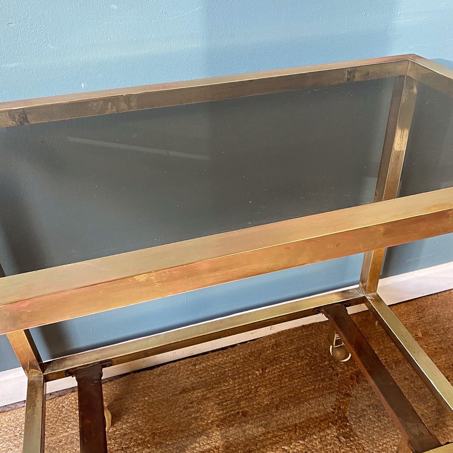 Italian 1970s brass drinks trolley image 3