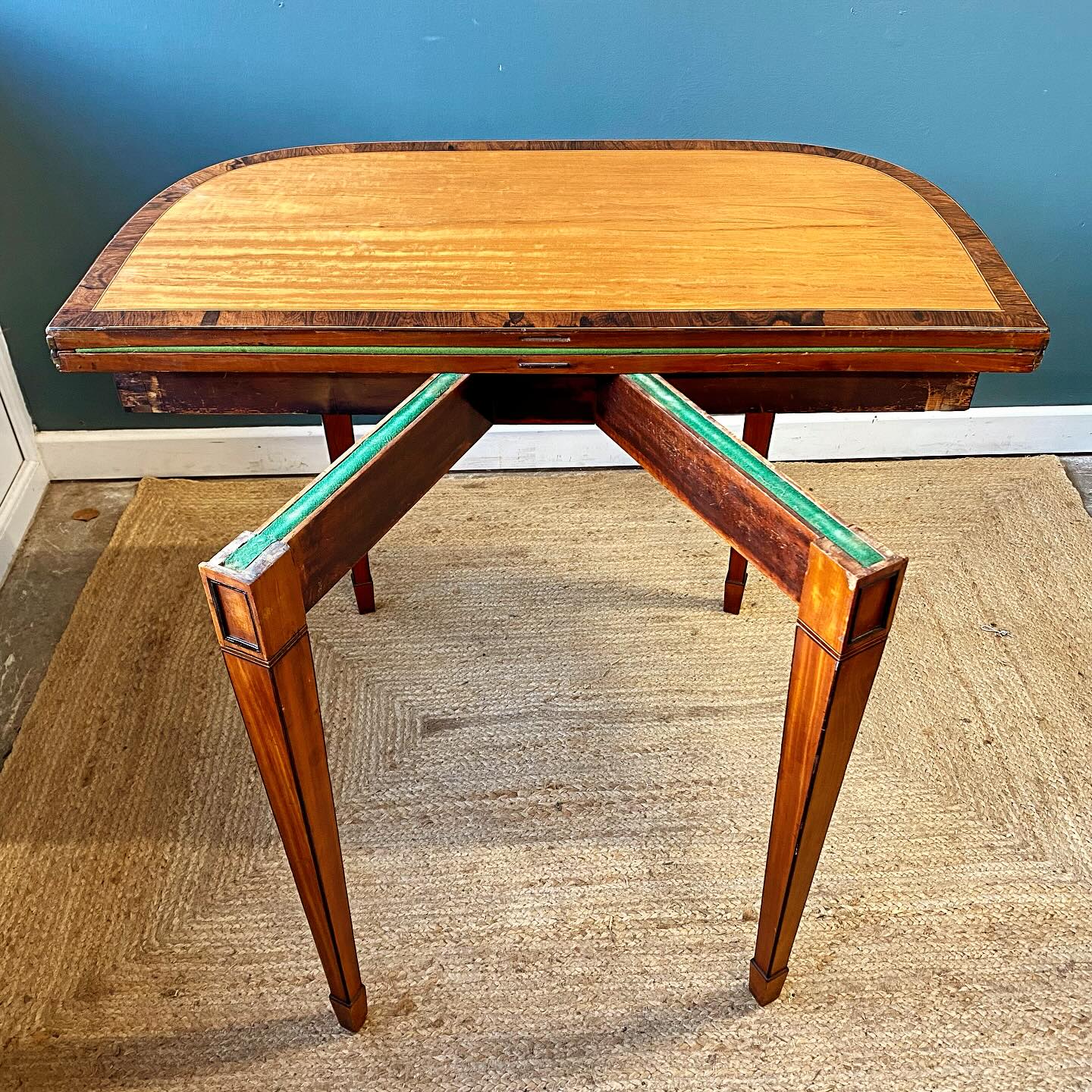 Georgian satinwood card table image 8