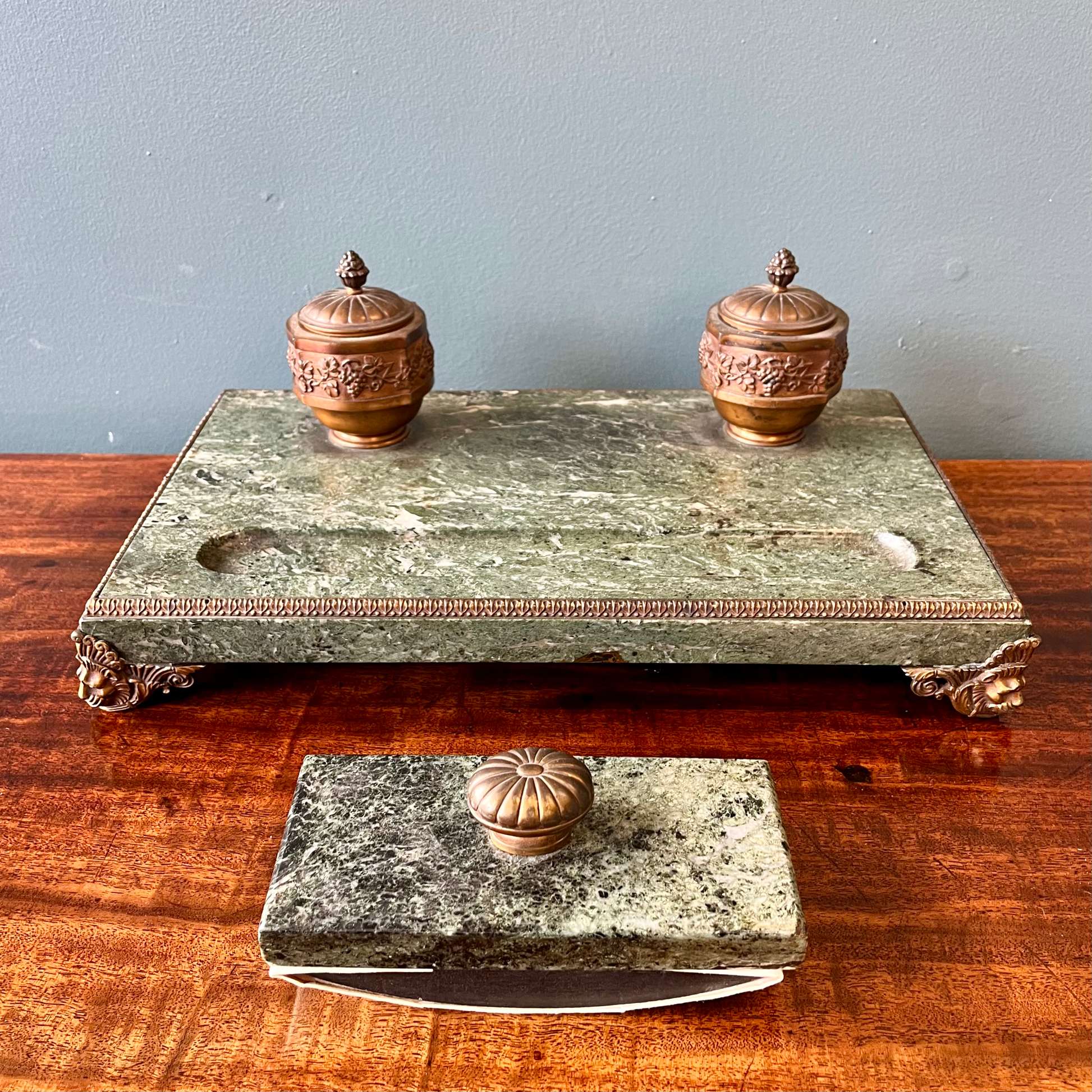 French marble ink stand and blotter  image 3