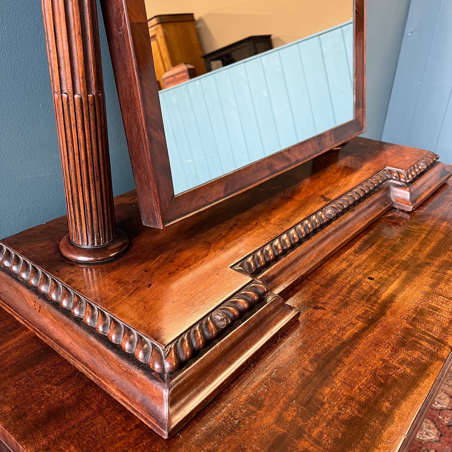 19th century mahogany toilet mirror image 5