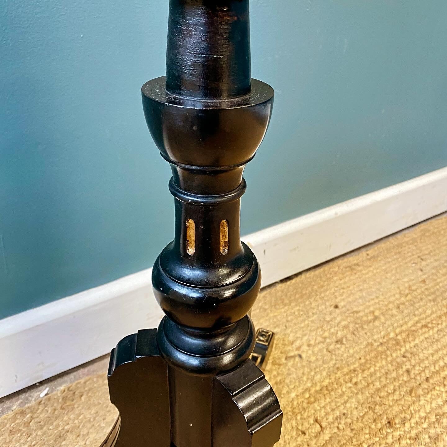 19th century ebonised and gilded table image 6