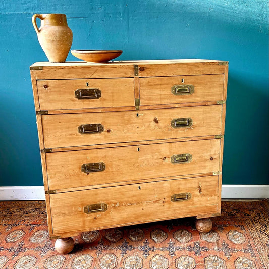 19th century campaign chest of drawers. image 0