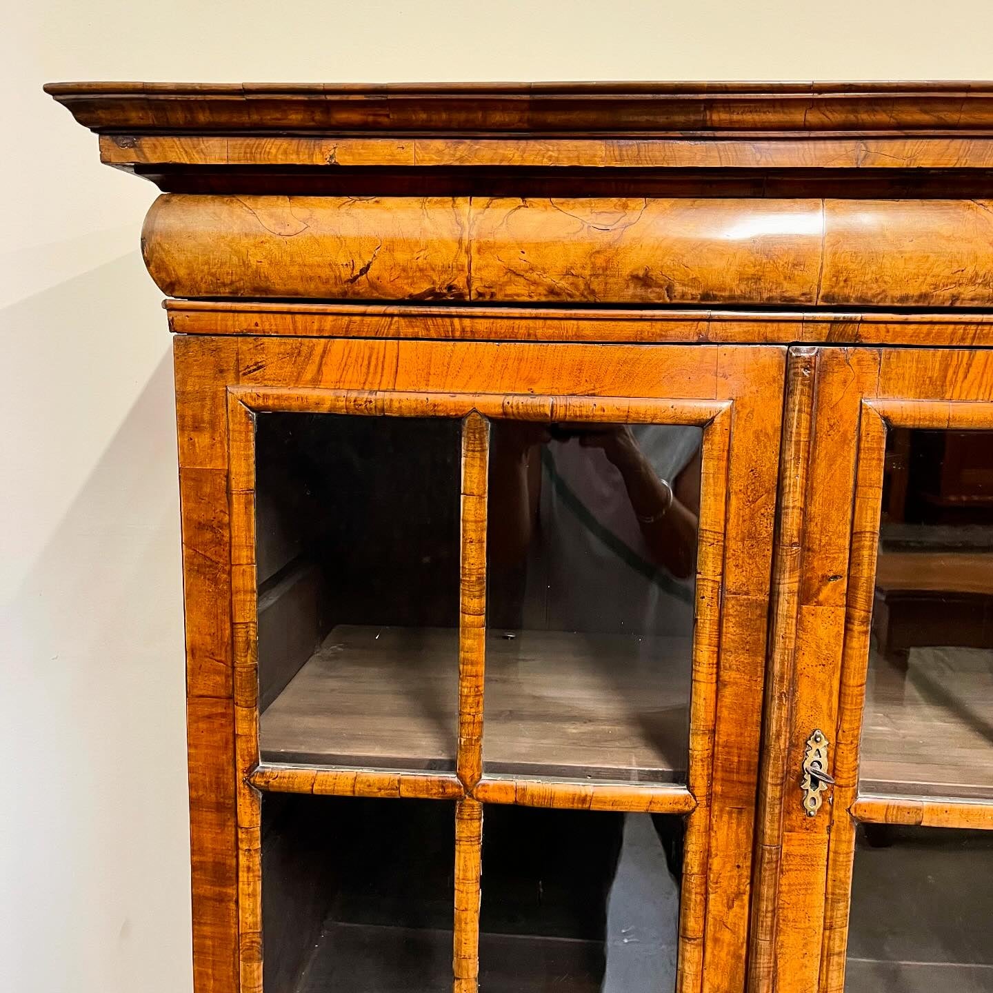 Queen Anne walnut bookcase image 6