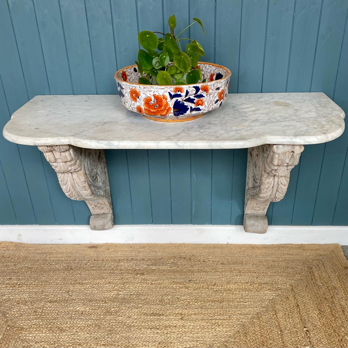 19th century marble topped console table  image 1