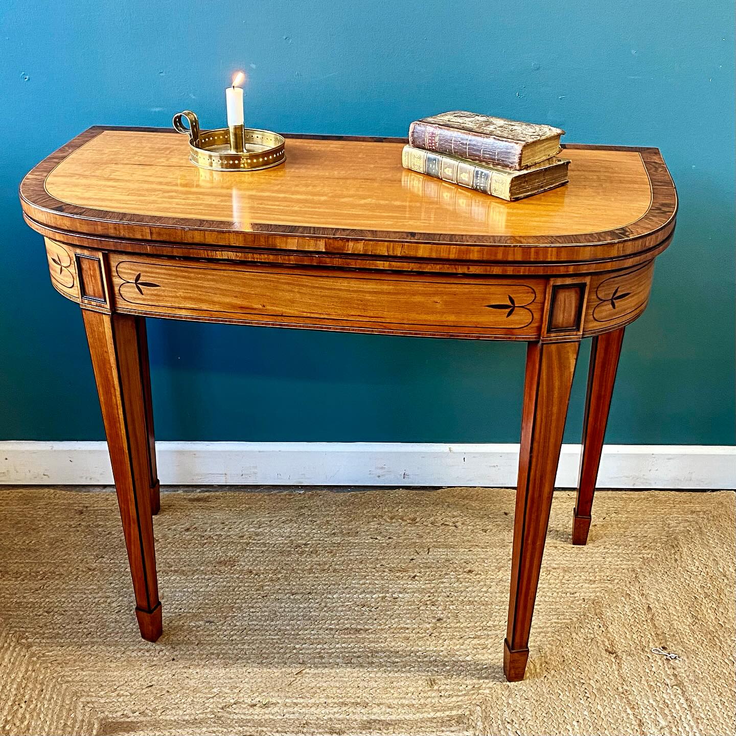 Georgian satinwood card table image 0