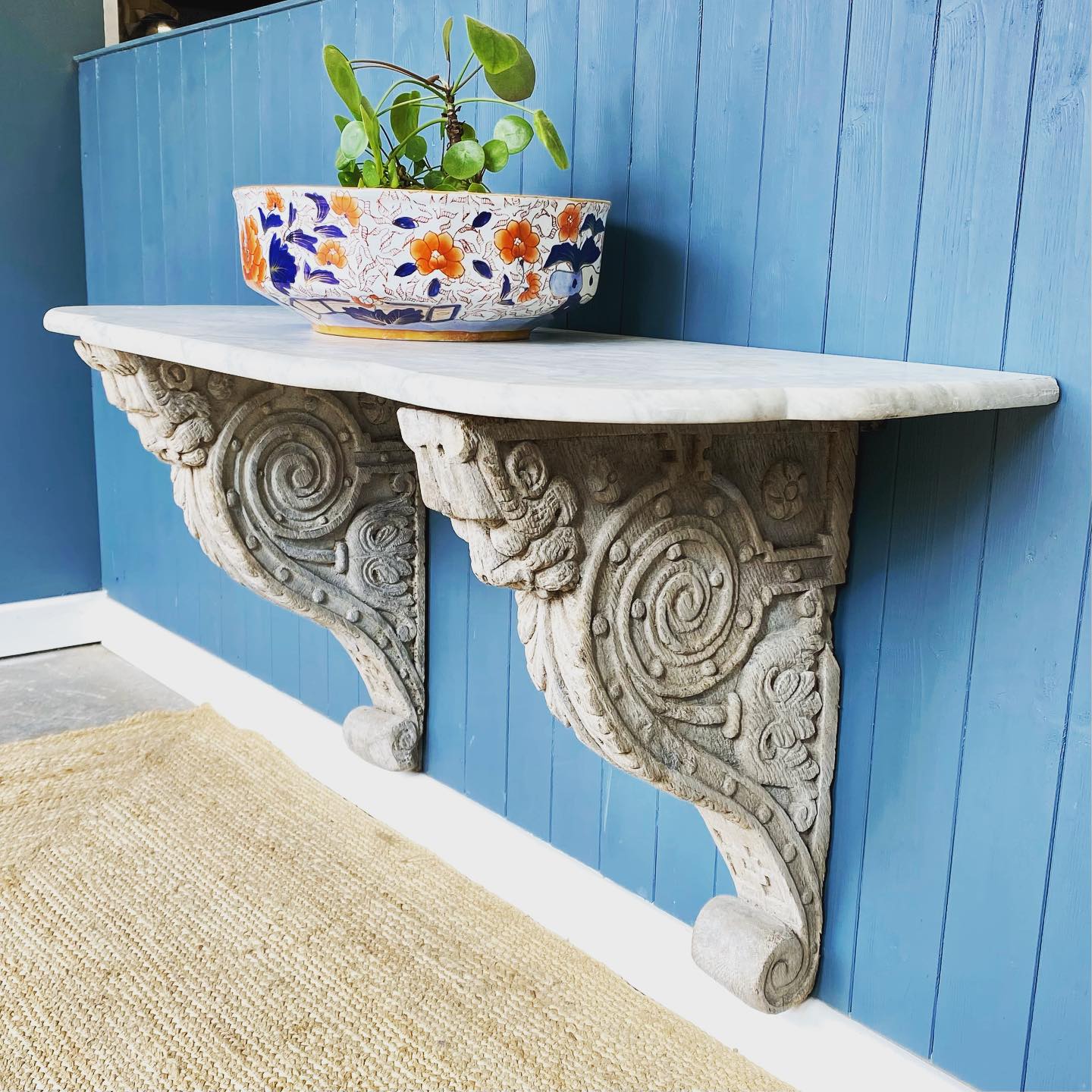 19th century marble topped console table  image 0