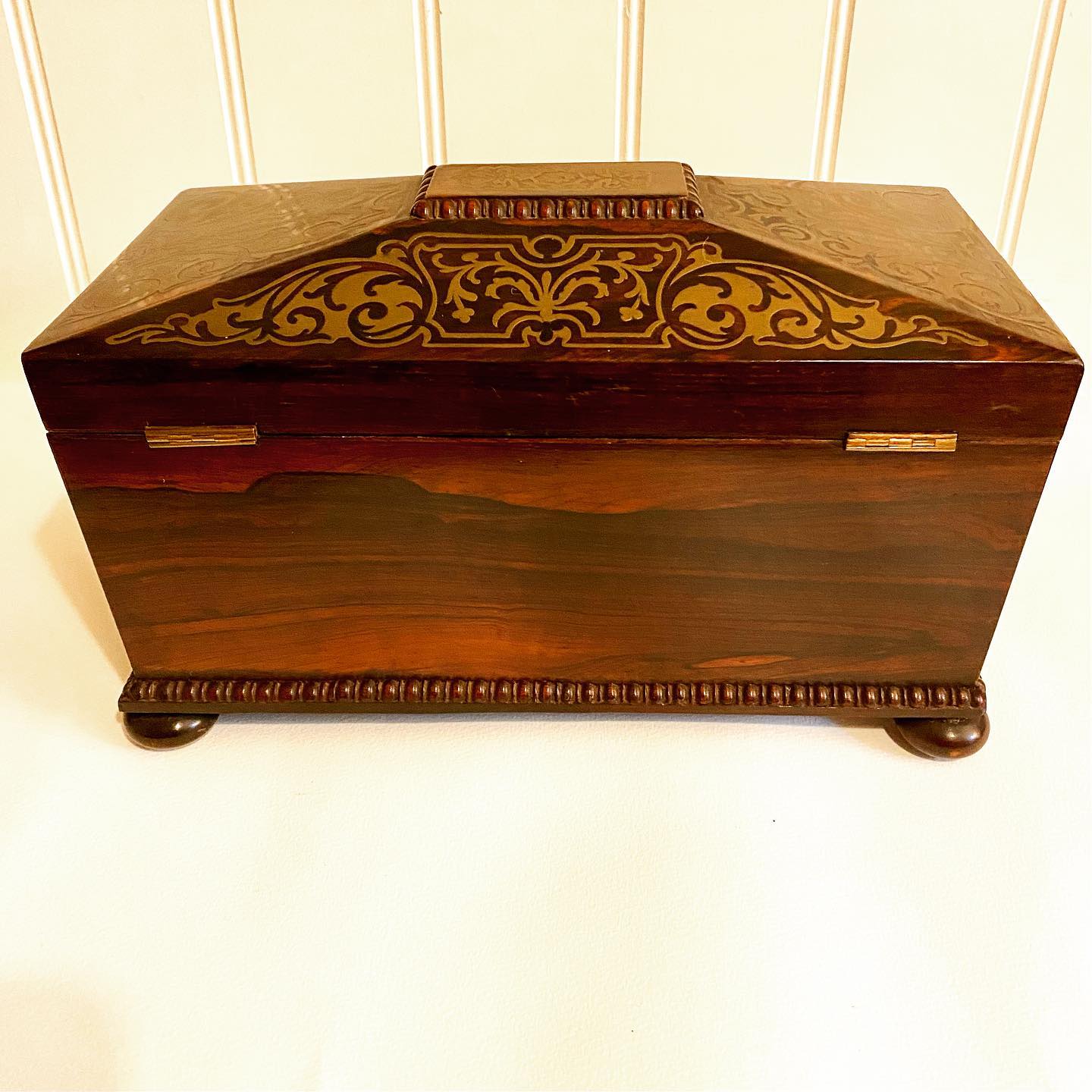 19th century sarcophagus rosewood tea caddy image 4