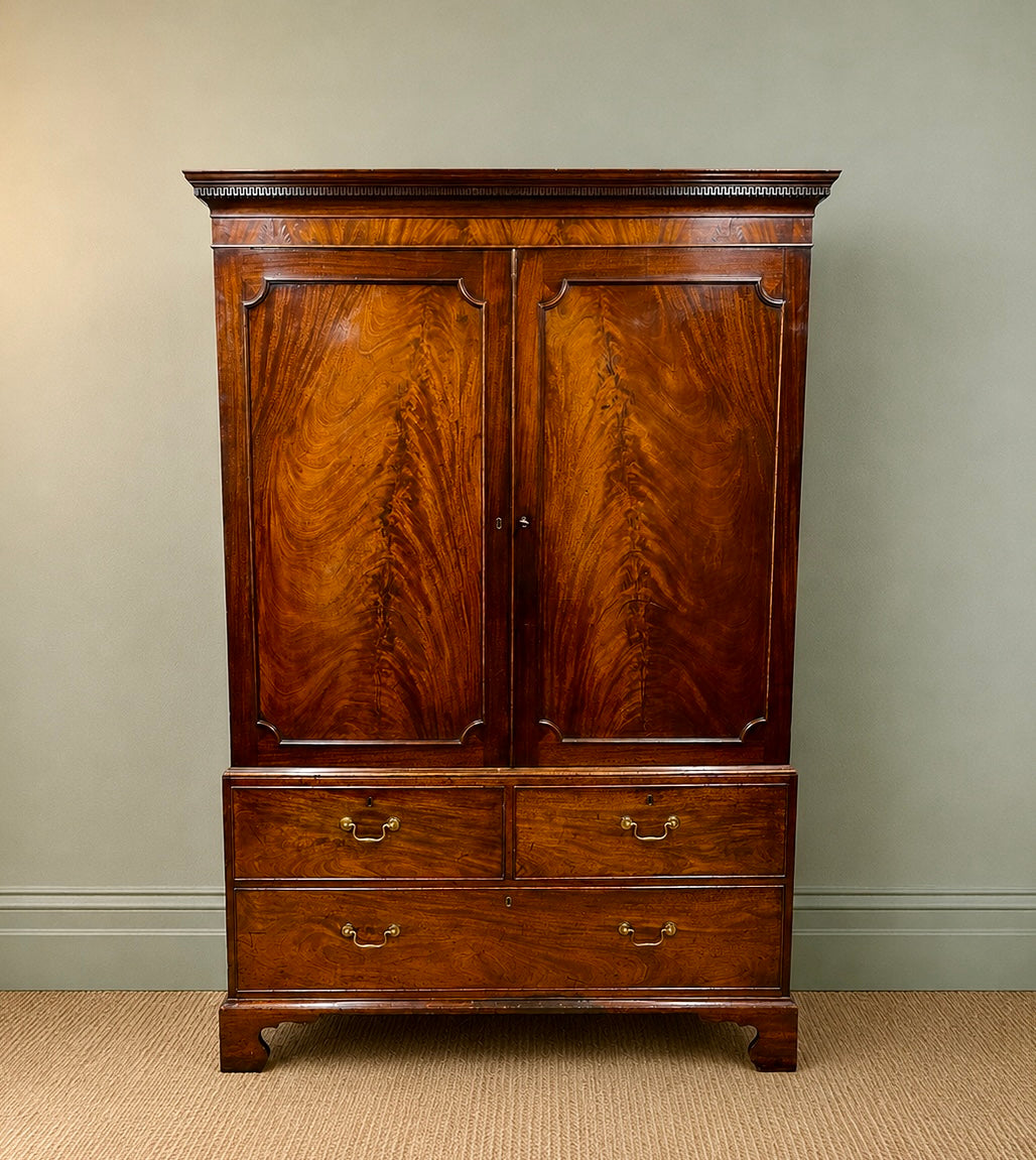18th century mahogany linen press