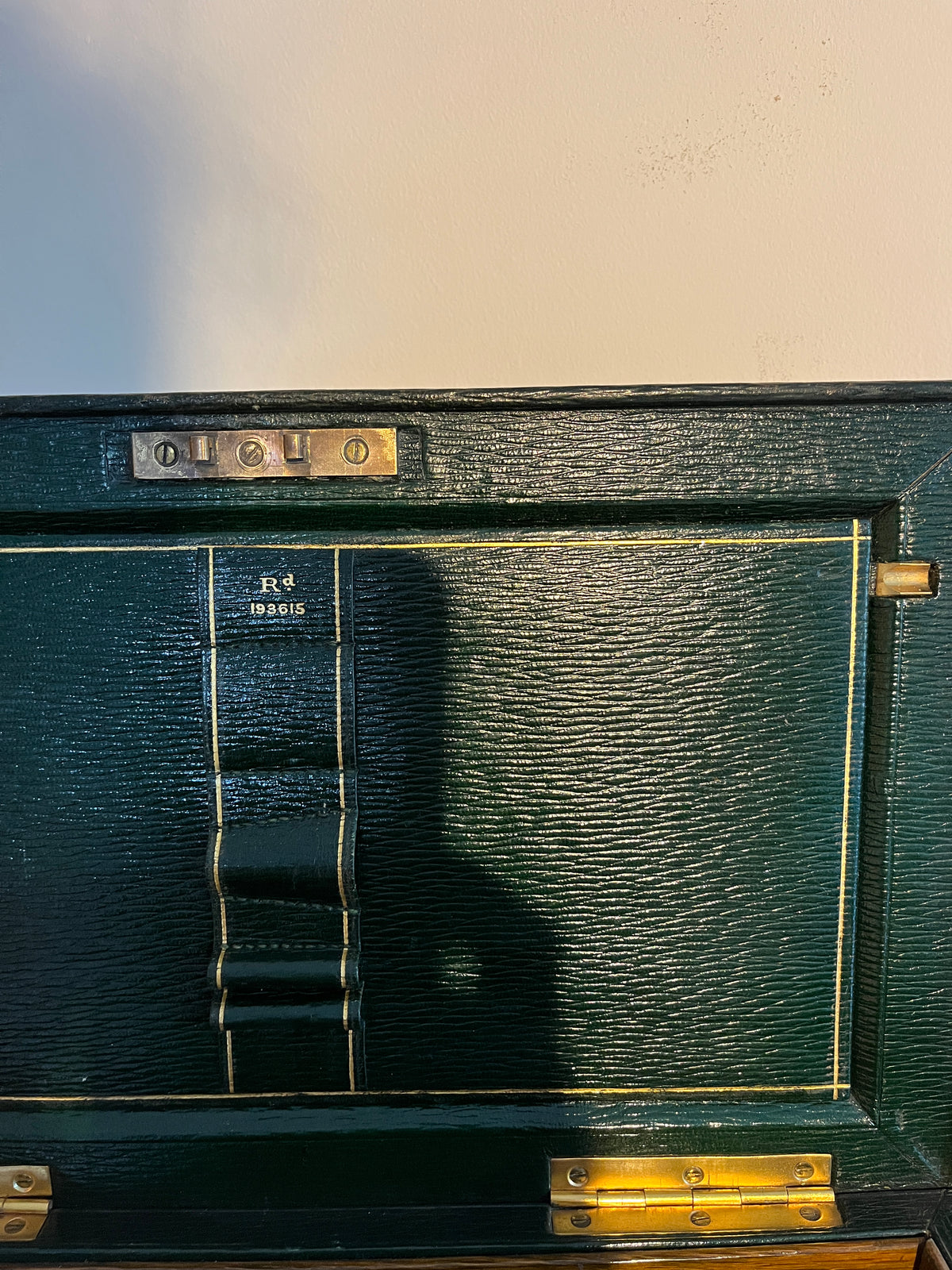19th century leather stationary box