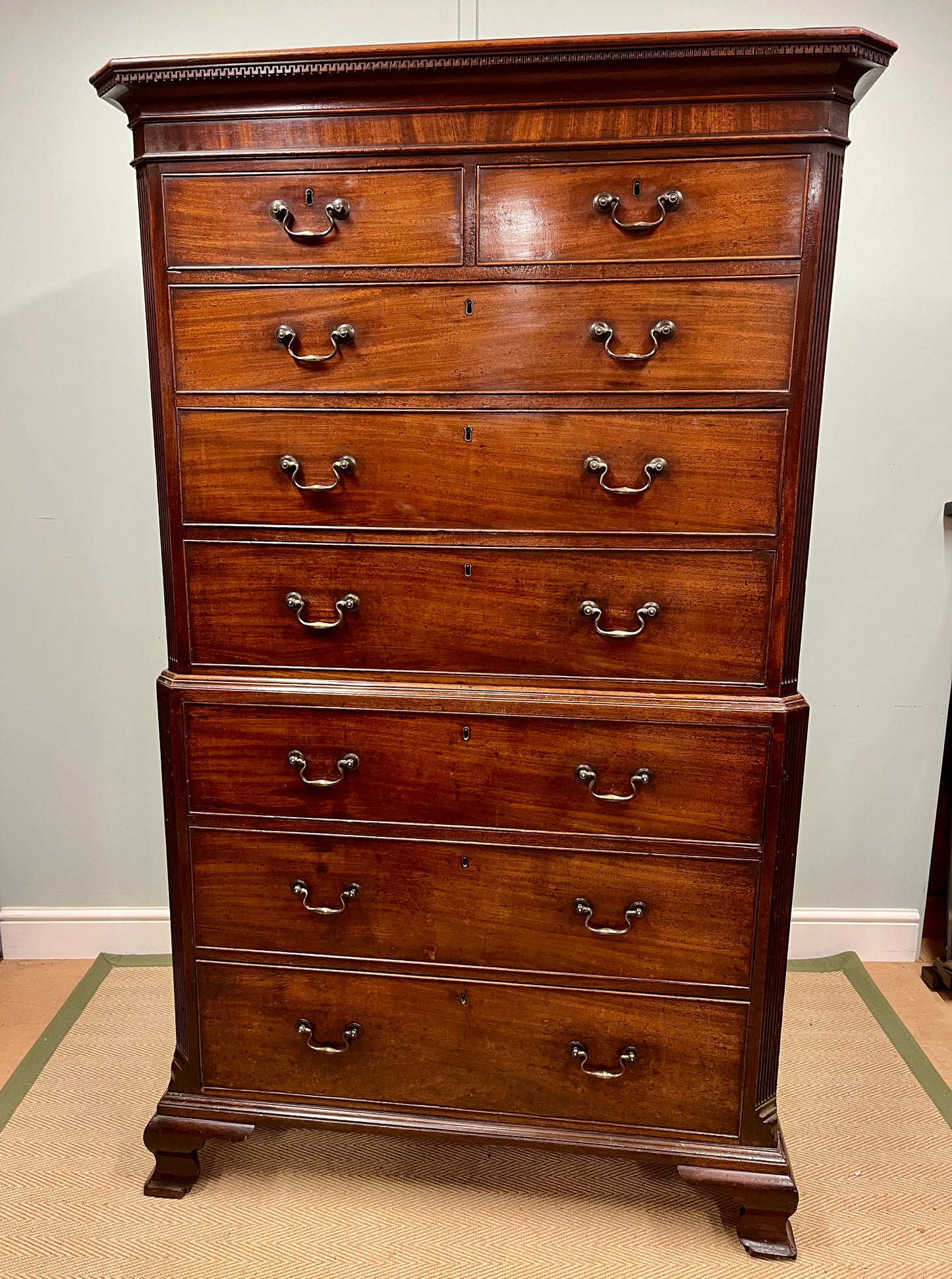 18th century mahogany chest on chest