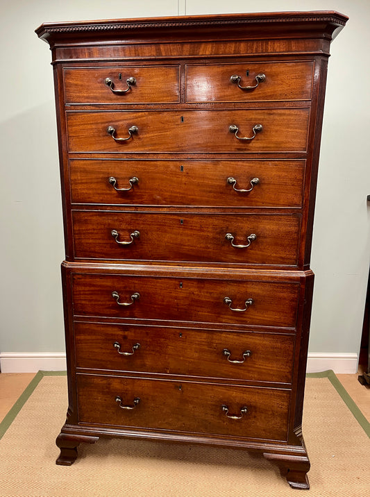 18th century mahogany chest on chest