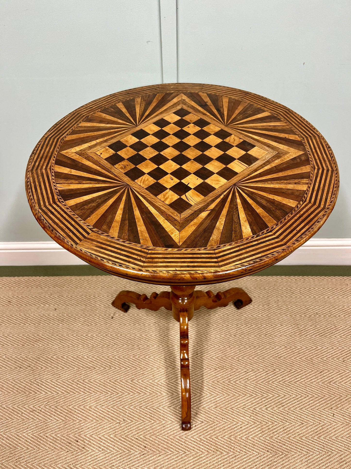 19th century Italian parquetry games table