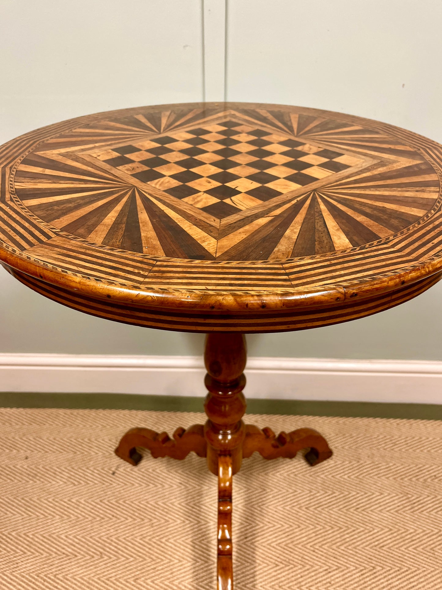 19th century Italian parquetry games table