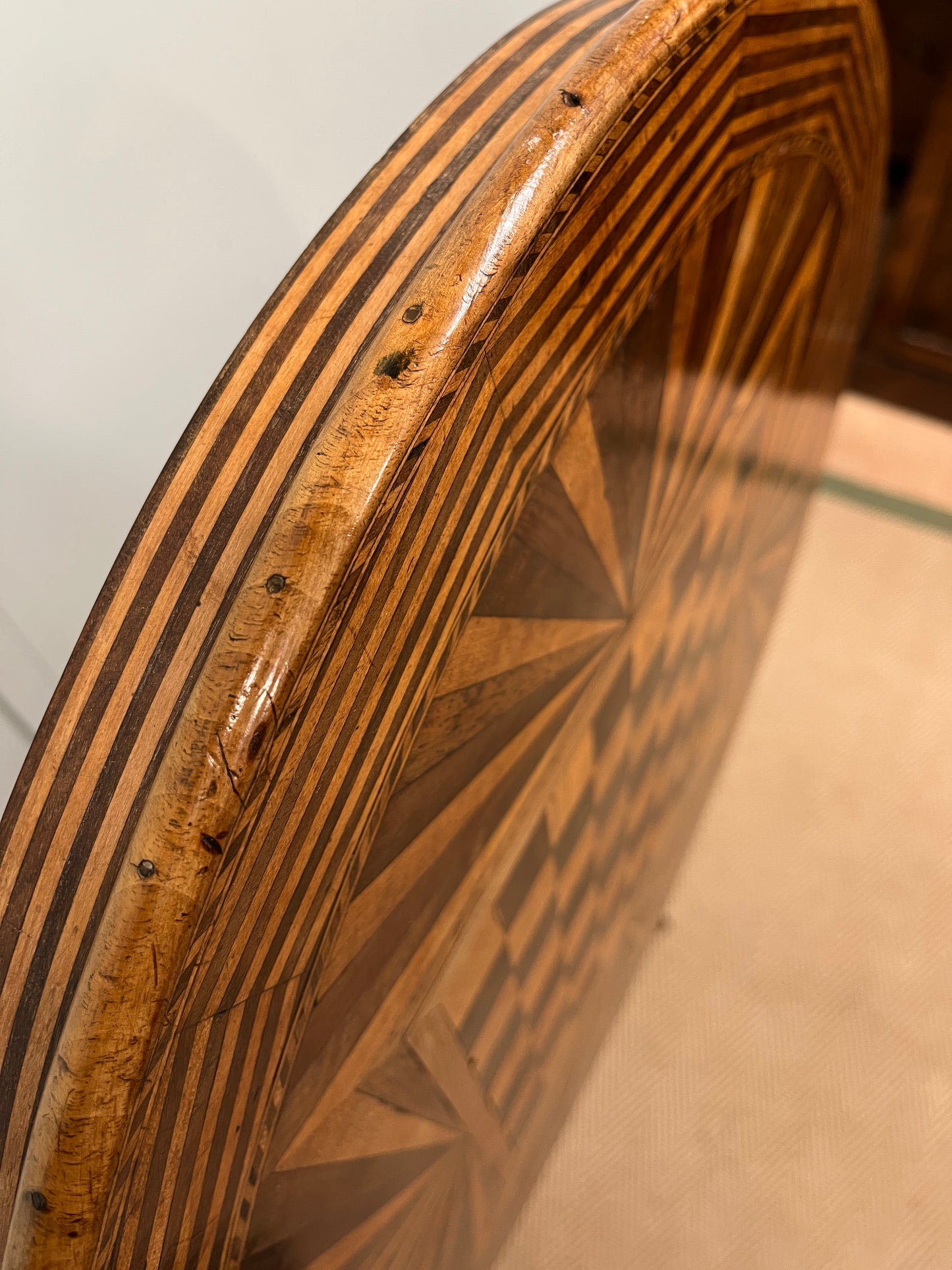 19th century Italian parquetry games table