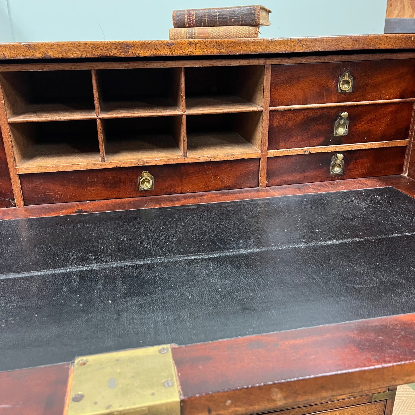 19th century campaign secretaire chest of drawers