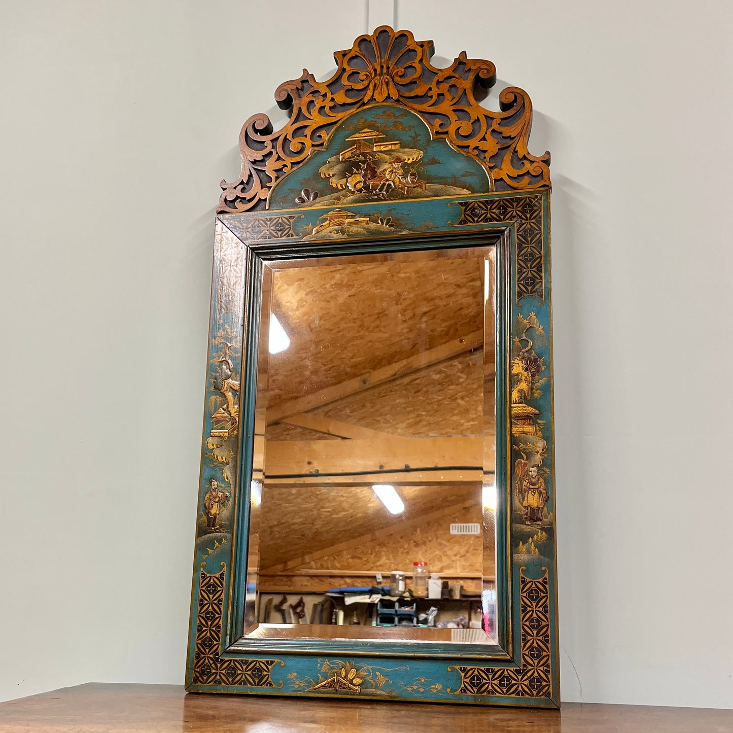 Edwardian chinoiserie mirror