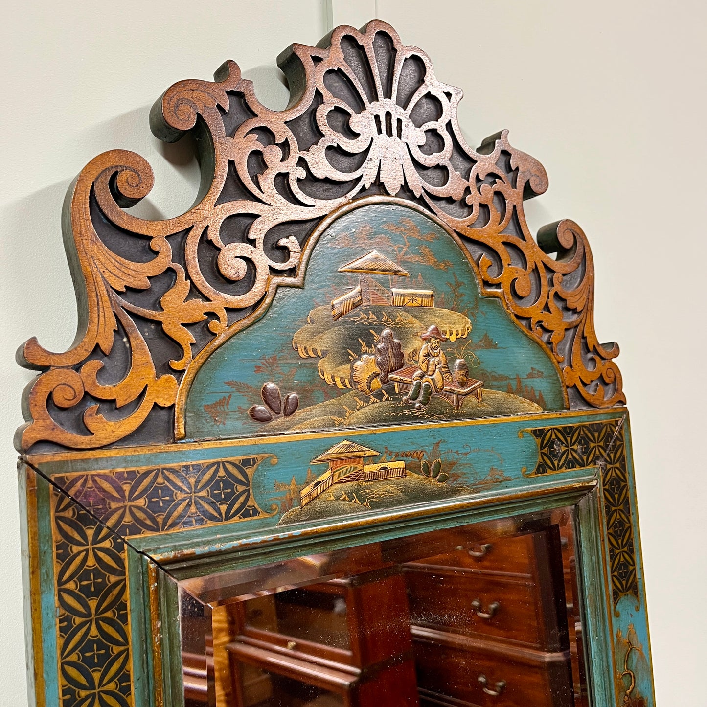 Edwardian chinoiserie mirror