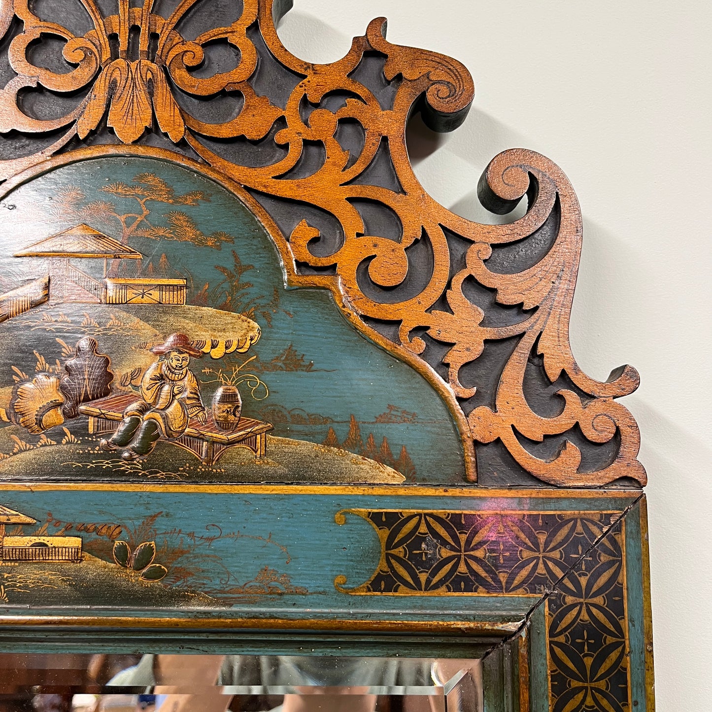 Edwardian chinoiserie mirror