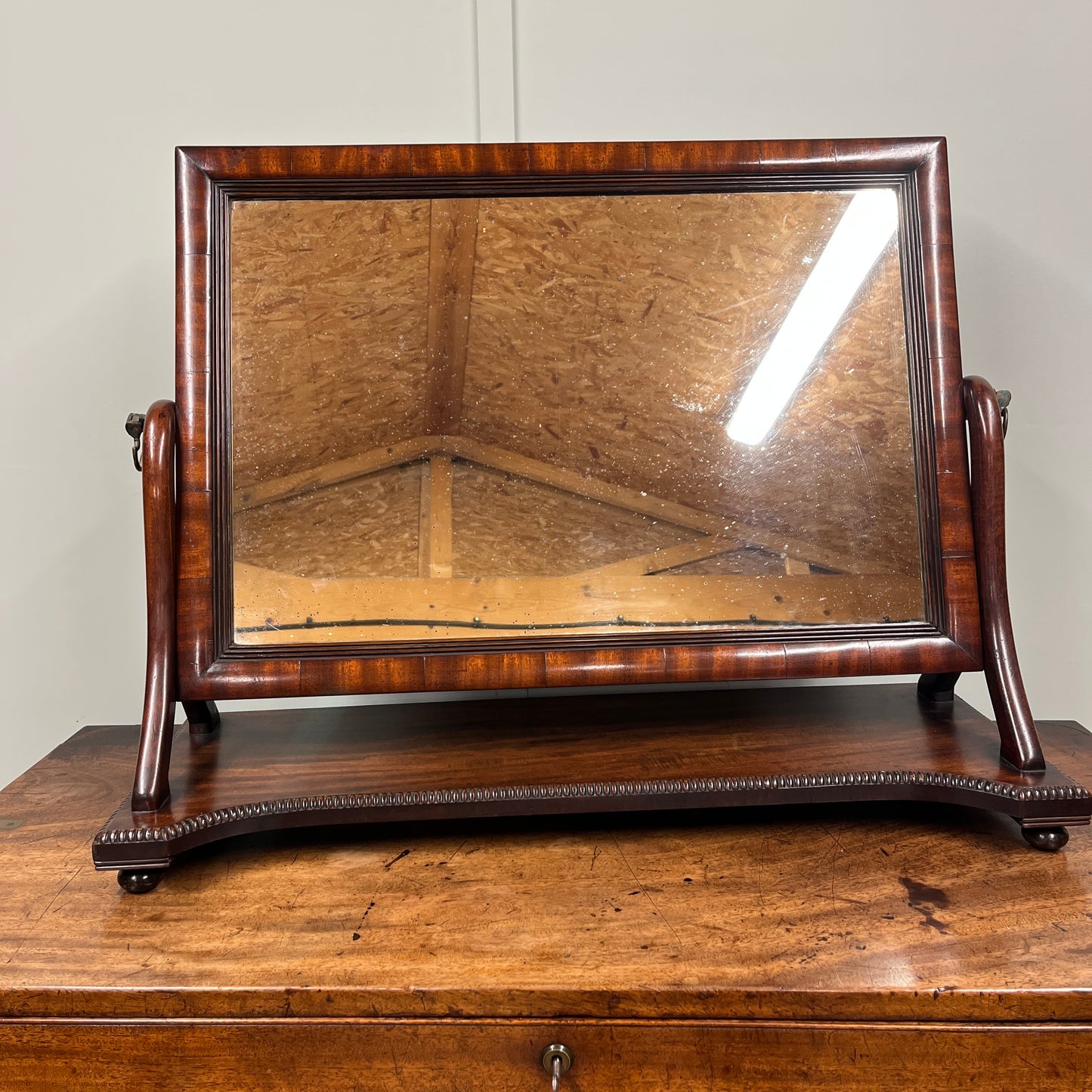 19th century mahogany toilet mirror