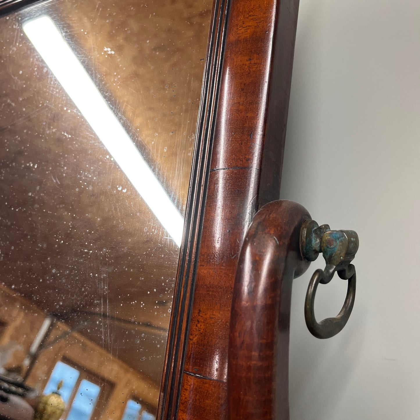 19th century mahogany toilet mirror