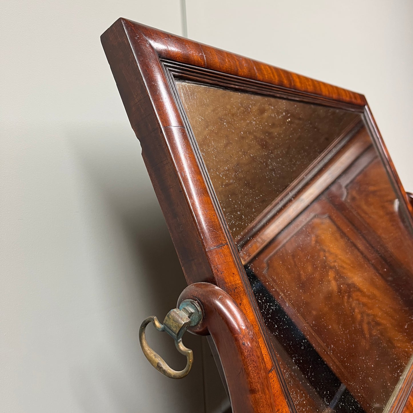 19th century mahogany toilet mirror
