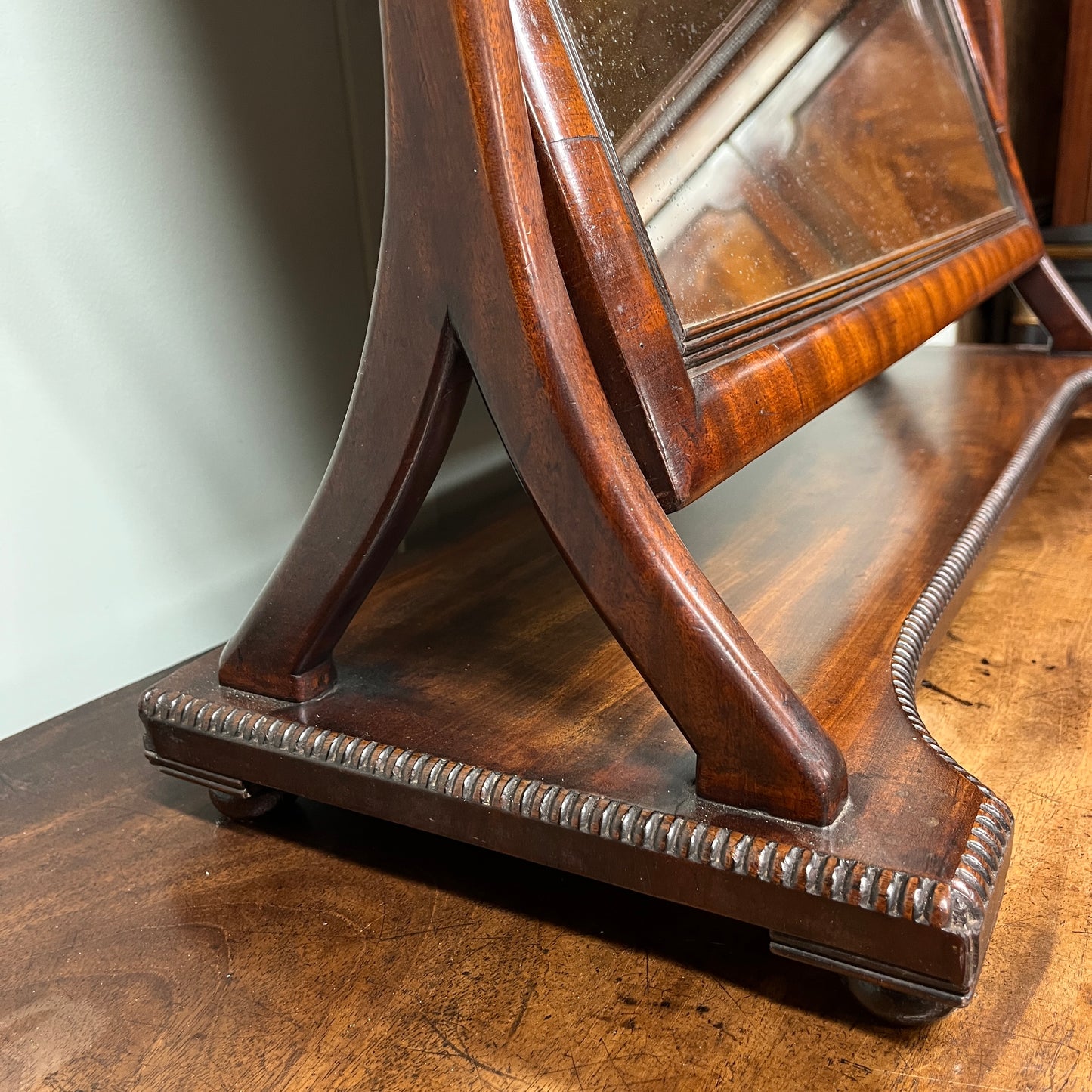 19th century mahogany toilet mirror
