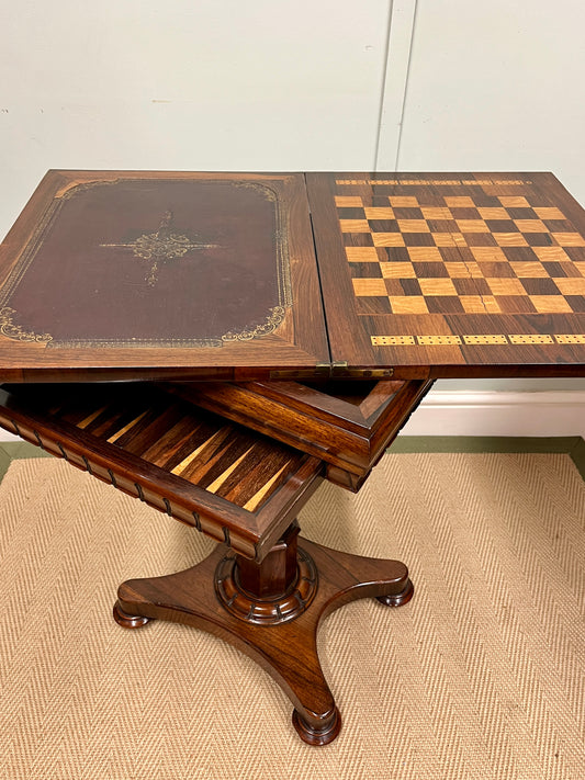 19th century rosewood games table