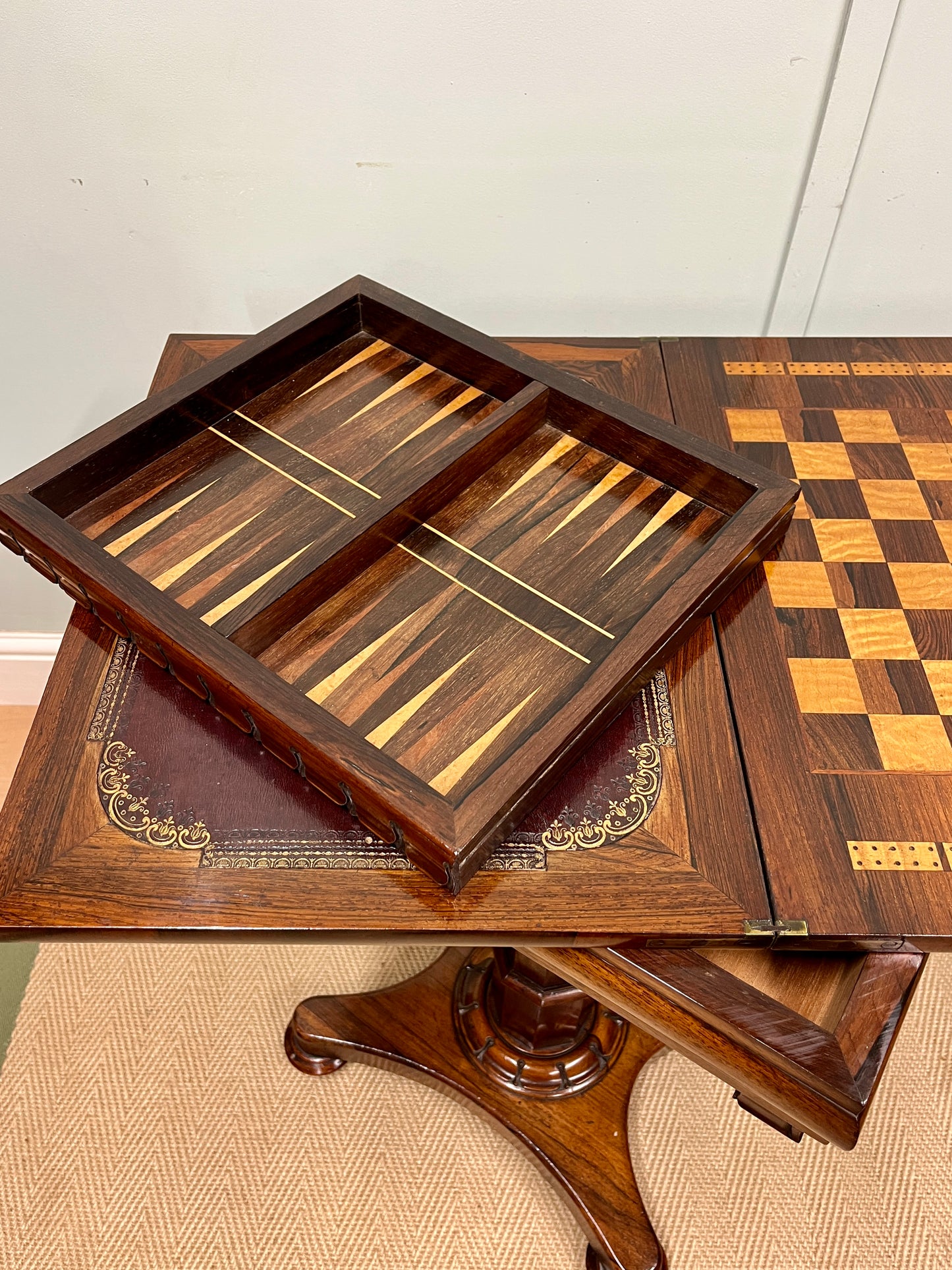19th century rosewood games table