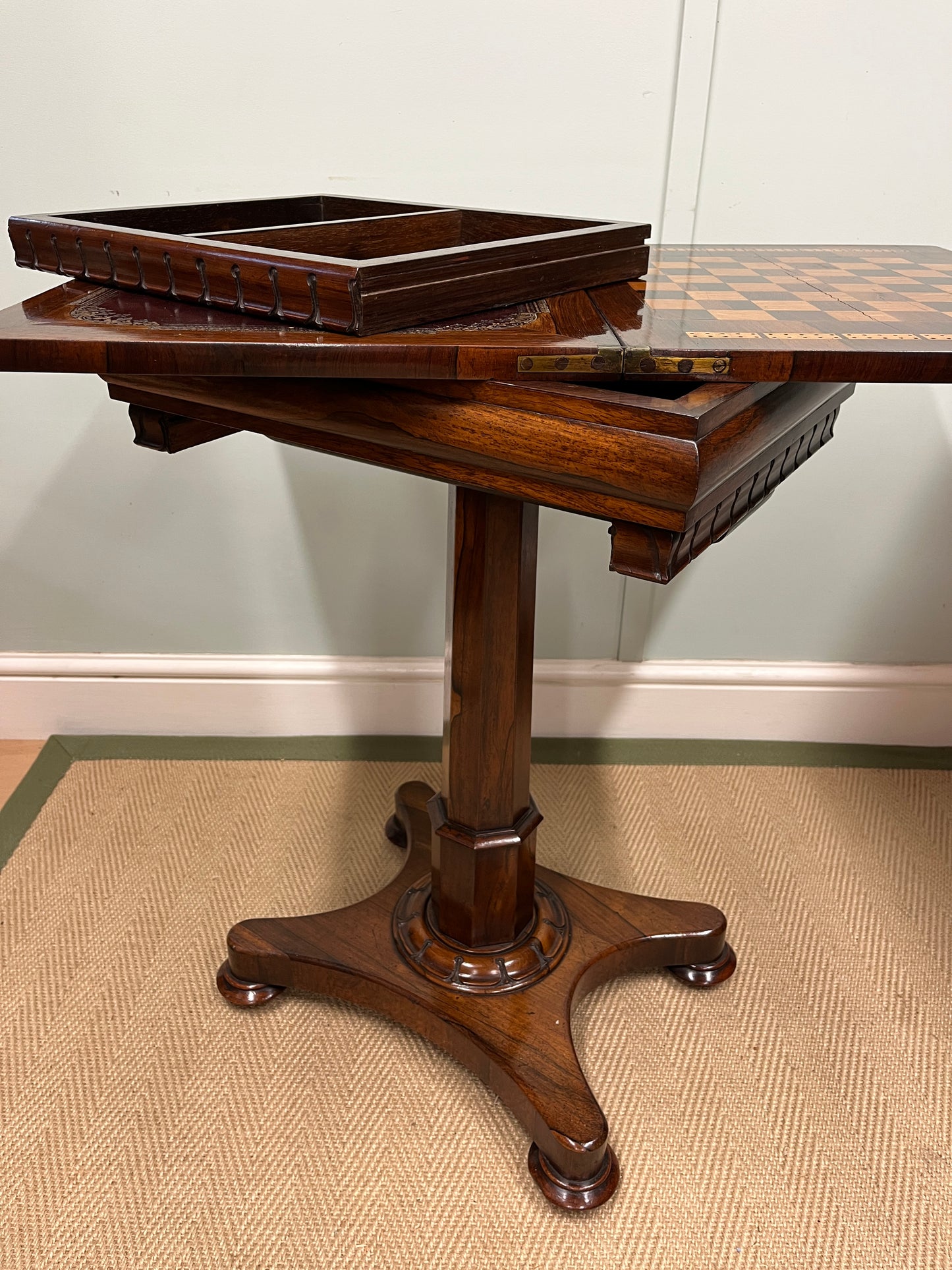 19th century rosewood games table