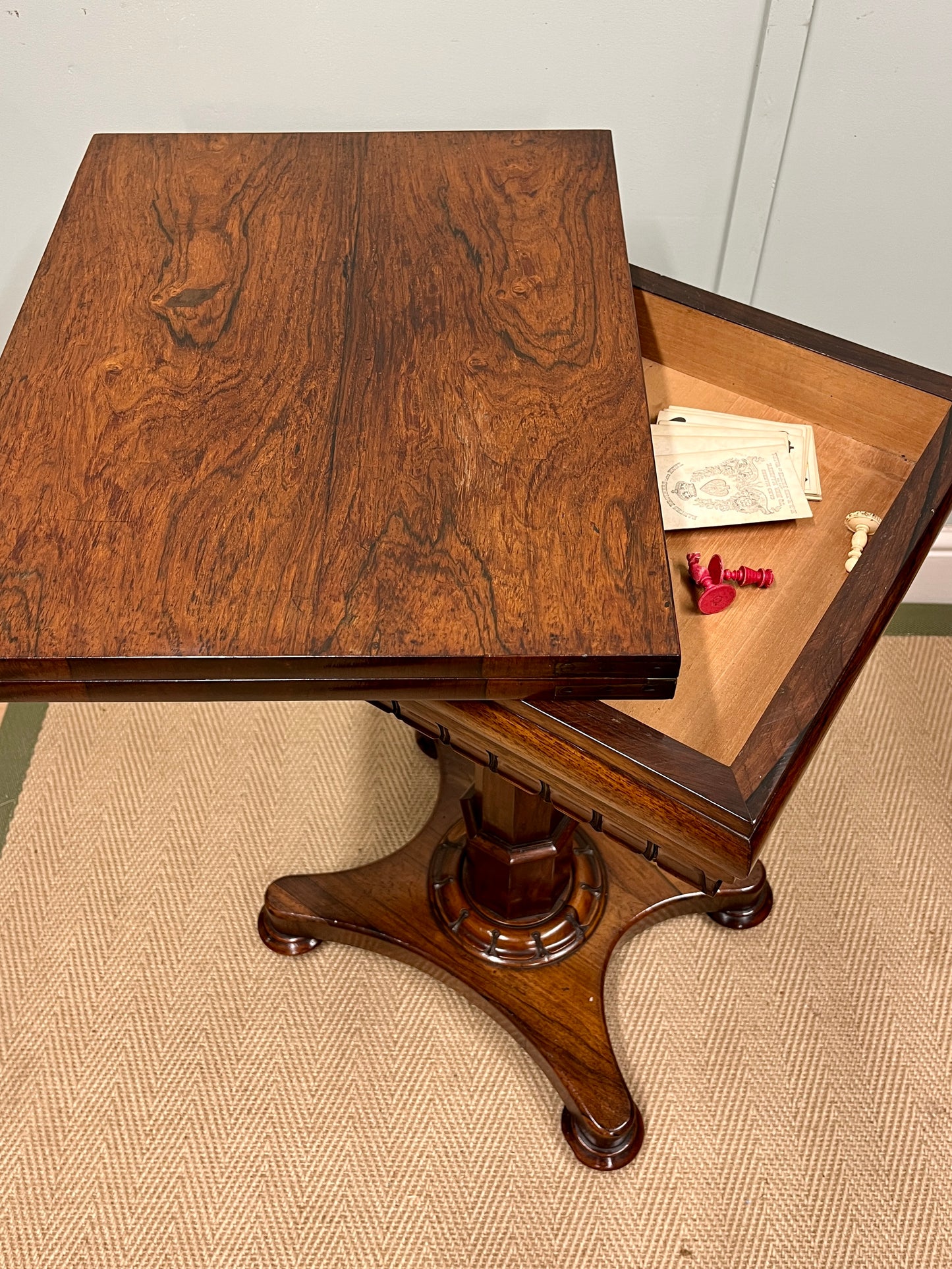 19th century rosewood games table